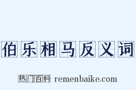 伯乐相马反义词是什么意思的图片